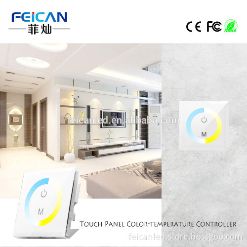 Wireless WIFI control Touch Panel Color Temperature Adjustable Dimmer Controller with Wall-mounted
